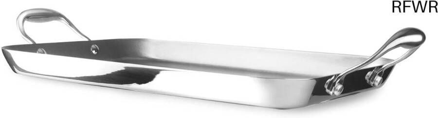 RFWR Drielaagse Grillplaat 38 x 25 cm Roestvrij Staal geschikt voor Inductie en Oven PFAS-vrij