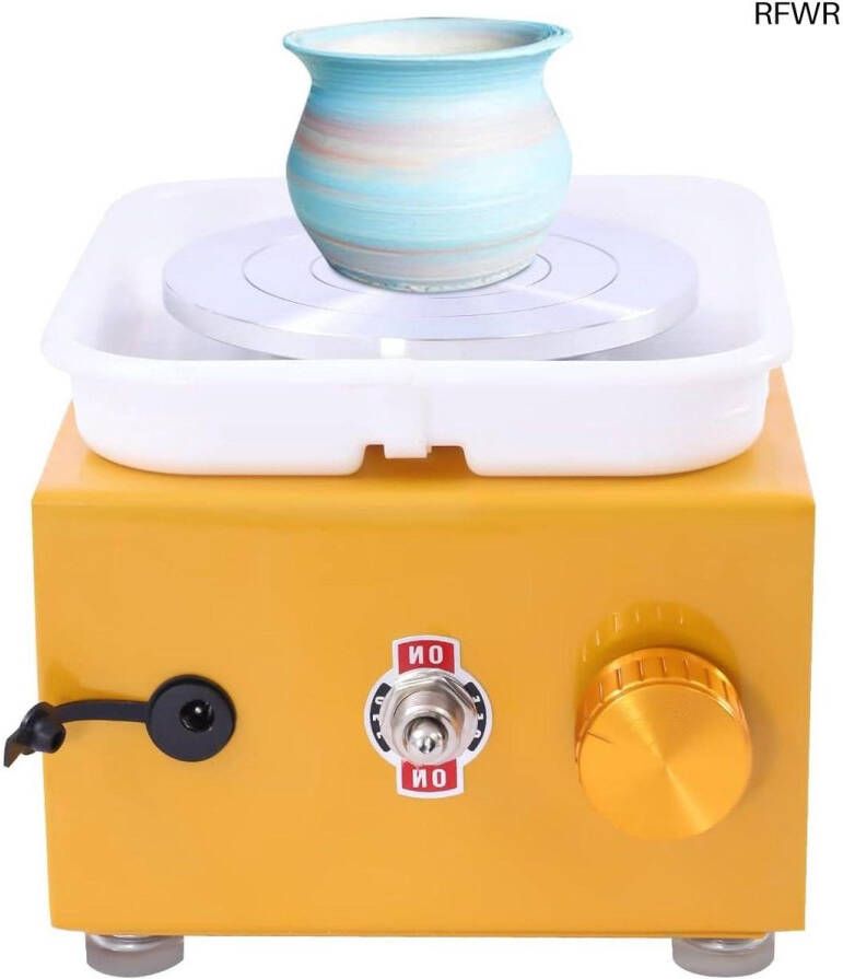 RFWR Elektrisch Aardewerkwiel voor Keramiek Mini Pottenbakkersschijf met Afneembare Bak
