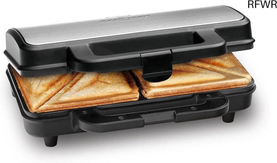 RFWR Elektrisch Tosti-IJzer voor XXL Sandwiches met Antiaanbaklaag 900W