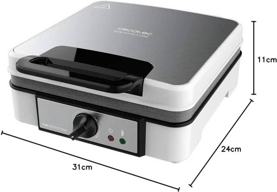 RFWR Elektrisch Wafelijzer 1200 W Maak 4 Perfecte Wafels tegelijk met Instelbare Temperatuur