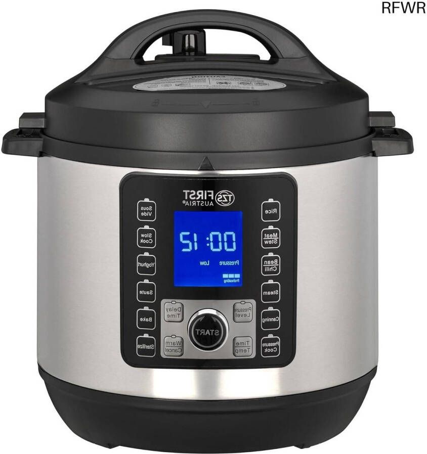 RFWR Elektrische Drukkookpan 6 Liter Multikoker met 12 Programma's en Warmhoudfunctie