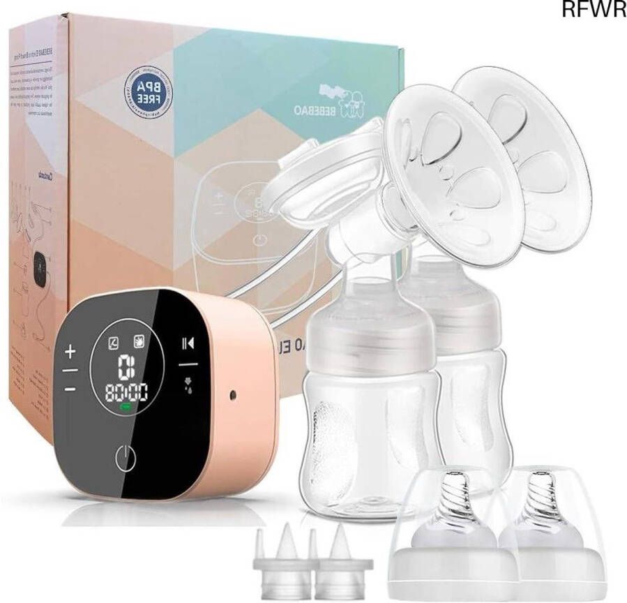 RFWR Elektrische dubbele borstkolf met 2 modi en 10 standen ultra-stil en oplaadbaar voor thuis en onderweg