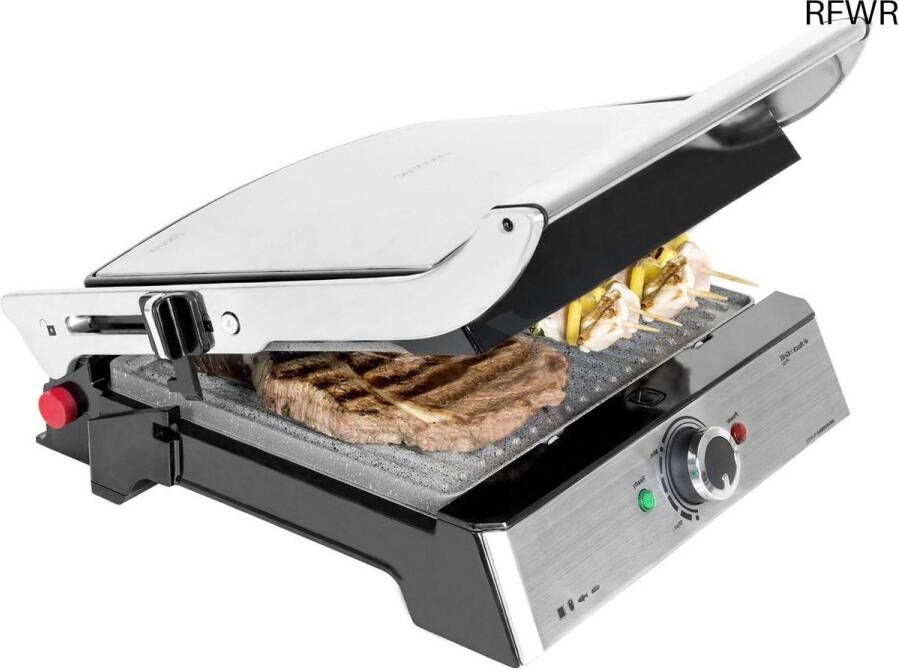 RFWR Elektrische Grill met 2000 W Vermogen en Afneembare Platen Geschikt voor Grillen en Bakken