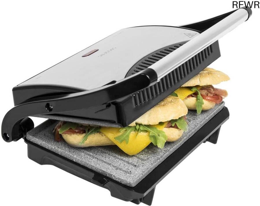 RFWR Elektrische grill met aanpasbaar kookoppervlak 23 x 14 5 cm en Cool Touch-handgreep