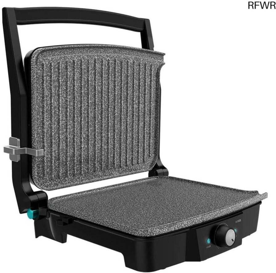 RFWR Elektrische Grill Met Keramische Coating 2000 W 180° Opening Vetopvangbak