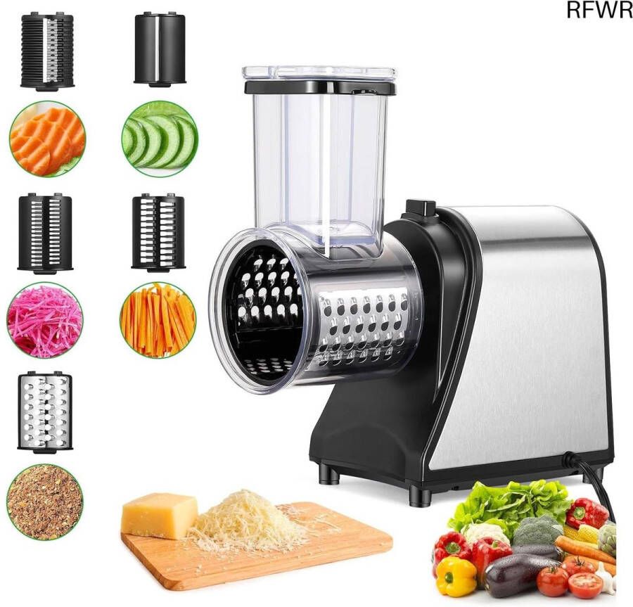 RFWR Elektrische groentesnijder met 5 verschillende messen 250W