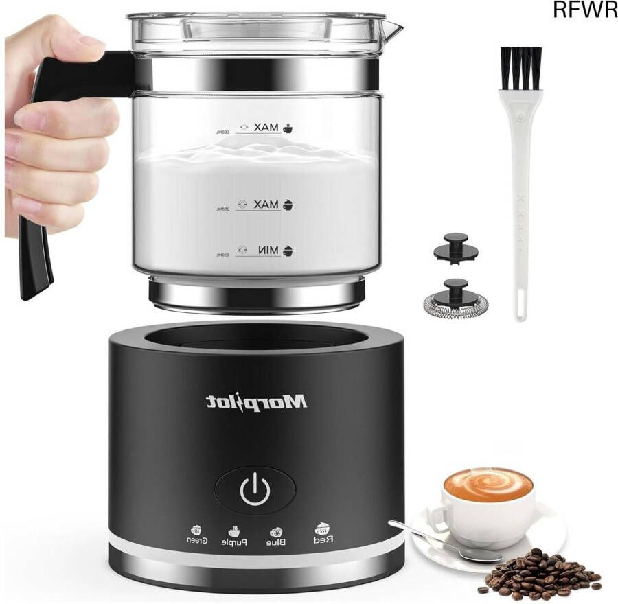 RFWR Elektrische Melkopschuimer 4-in-1 500 ml Voor Capuccino en Latte Art