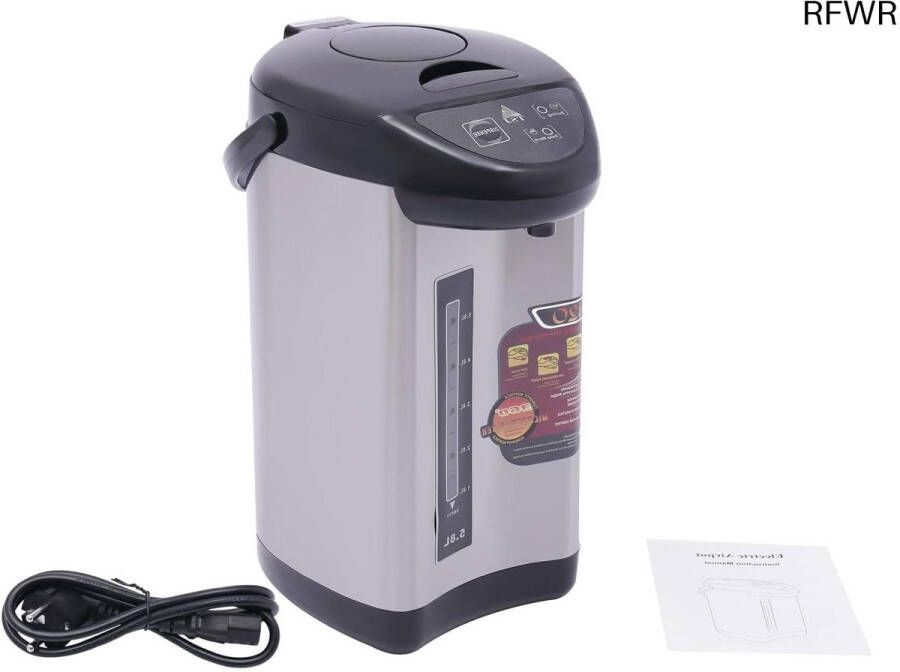 RFWR Elektrische thermoskan met 4 liter capaciteit Roestvrijstalen waterkoker en warmwaterdispenser Ideaal voor thuis school en kantoor