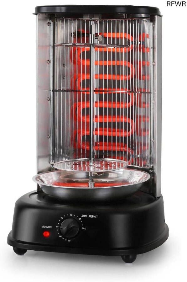RFWR Elektrische Verticale Grill 1800W voor Kebab Gyros en Kip Vetarm Braden