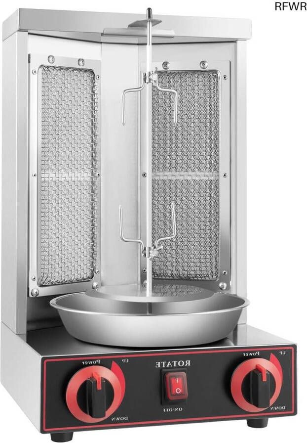 RFWR Gasdöner Kebab Machine 3000W Verticaal Grill voor Kebab en Gyros