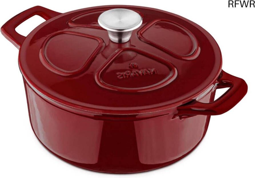 RFWR Gietijzeren braadpan met deksel Geschikt voor inductie gas en keramisch koken 3 5 liter