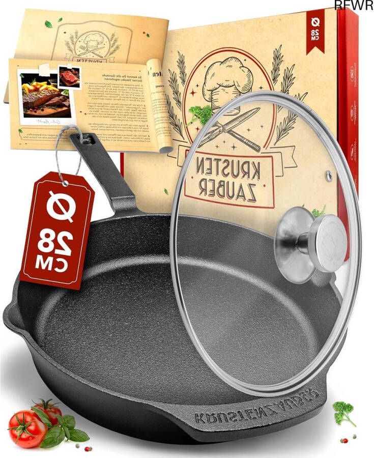 RFWR Gietijzeren Grillpan voor Gezond Koken en Perfecte Grillresultaten