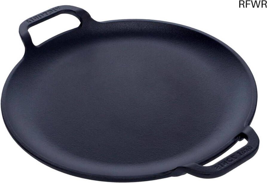 RFWR Gietijzeren Kookplaat voor Perfecte Pizza's en Grillgerechten 25 cm Antiaanbak Bakplaat met Handgrepen Geschikt voor Inductie Gas en Ovens