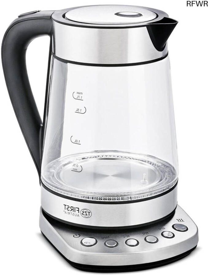 RFWR Glazen waterkoker 1 7 liter met kalkfilter en droogkookbeveiliging