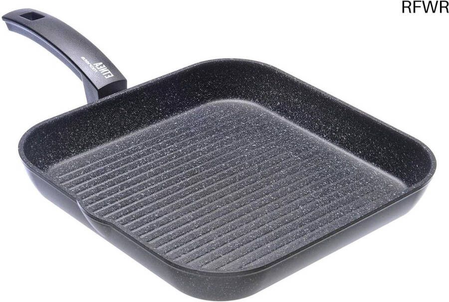 RFWR Grillpan 28 x 28 cm van Aluminium met Antiaanbaklaag – Geschikt voor Alle Warmtebronnen
