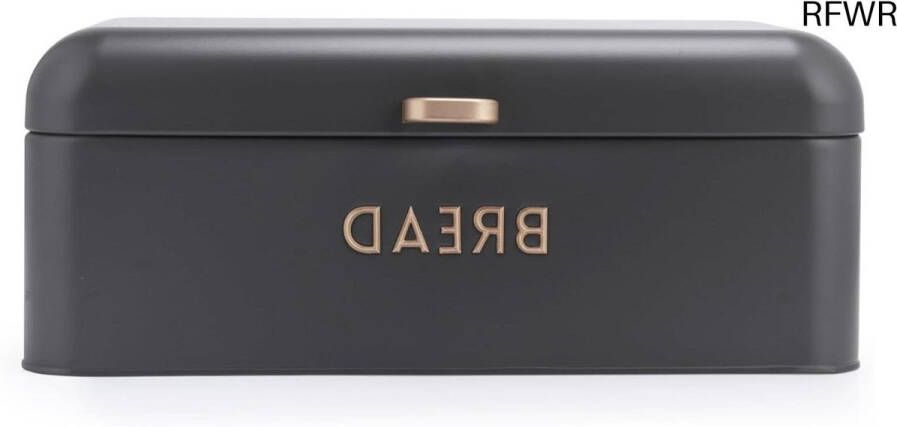 RFWR Grote Broodopslagcontainer van Duurzaam Staal Elegante Broodtrommel met Gouden Reliëf