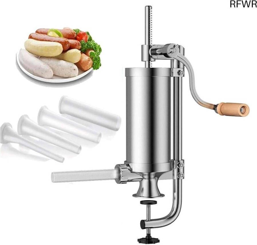 RFWR Handmatige worstvuller RVS Voor zelfgemaakte worsten en hammen 2 5 LBS Duurzaam en hygiënisch ontwerp