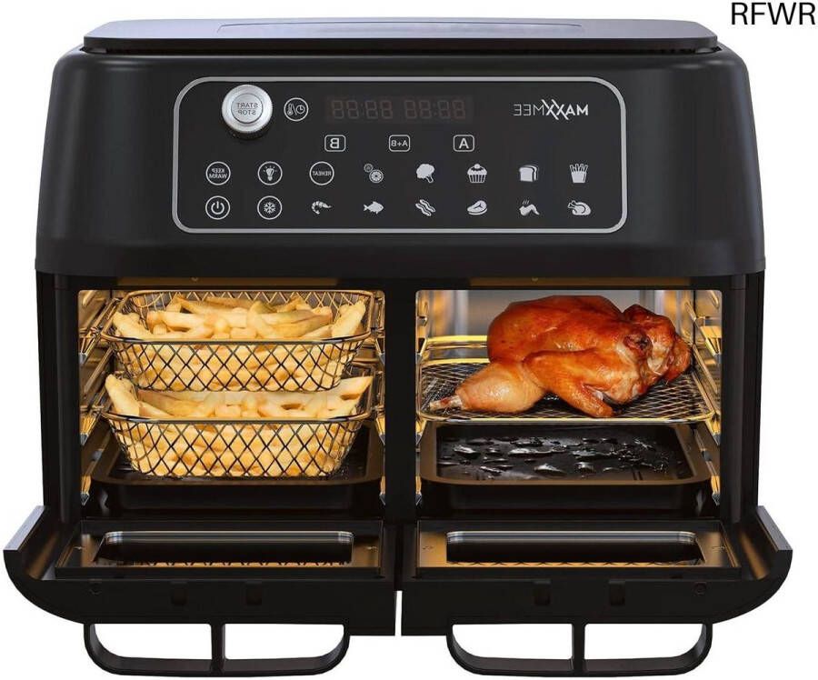 RFWR Heteluchtfriteuse met Dubbele Kamer Technologie 11 Liter Frituur- en Grillcombinatie