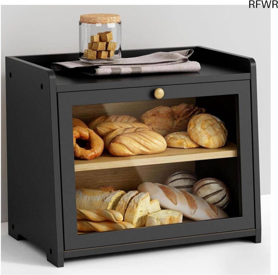 RFWR Houten Broodtrommel met 2 Etages voor Langdurige Versheid en Stijlvolle Opslag