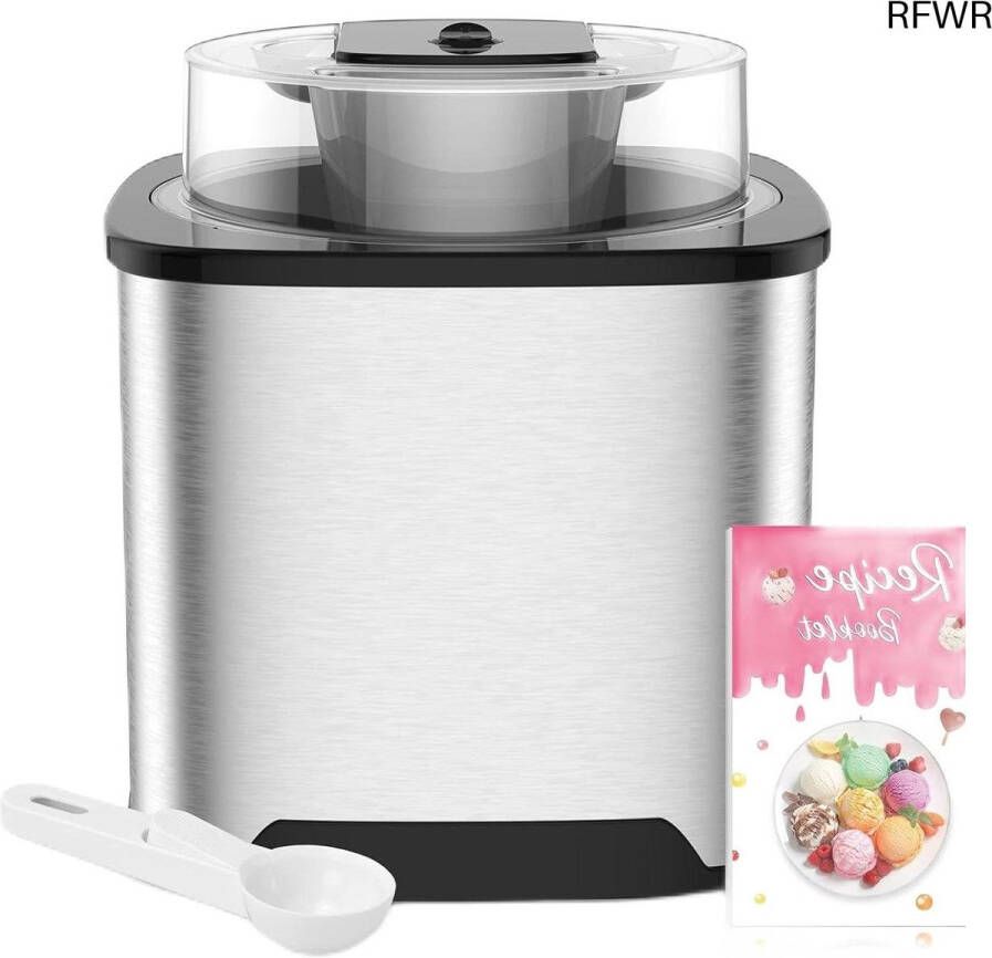 RFWR Ijsmachine met Grote Capaciteit en Transparant Deksel 2 L 12 W