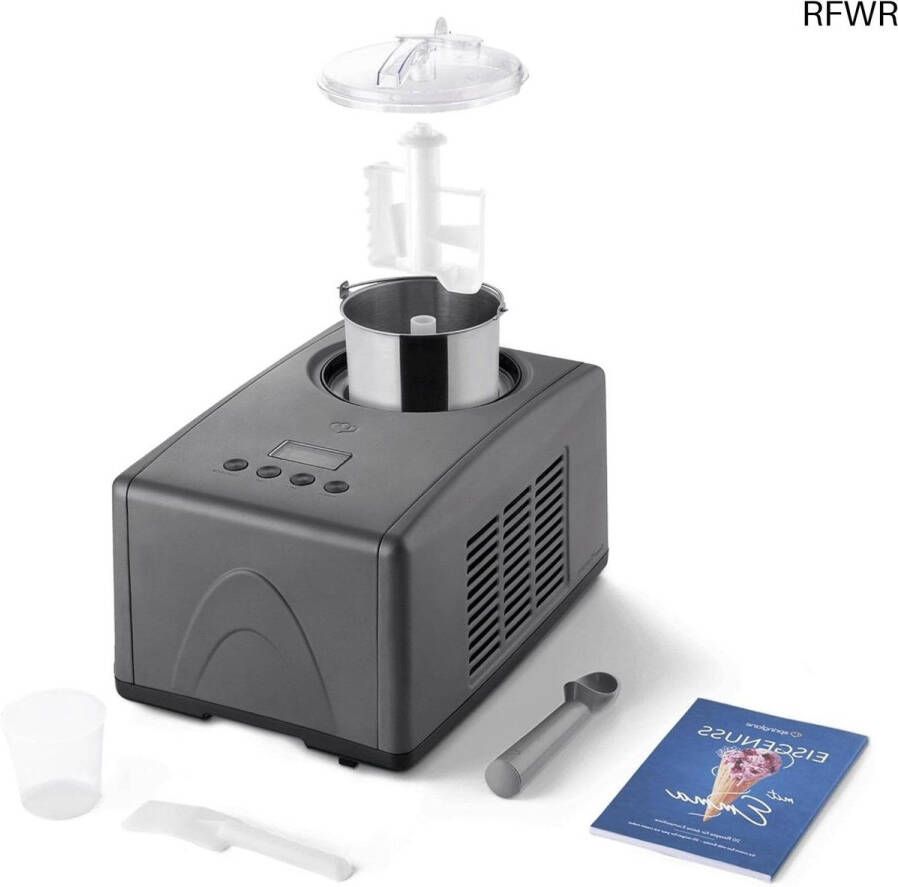 RFWR IJsmachine met zelfkoelende compressor 1 5 liter roestvrijstalen ijsmachine met automatische uitschakeling en LCD