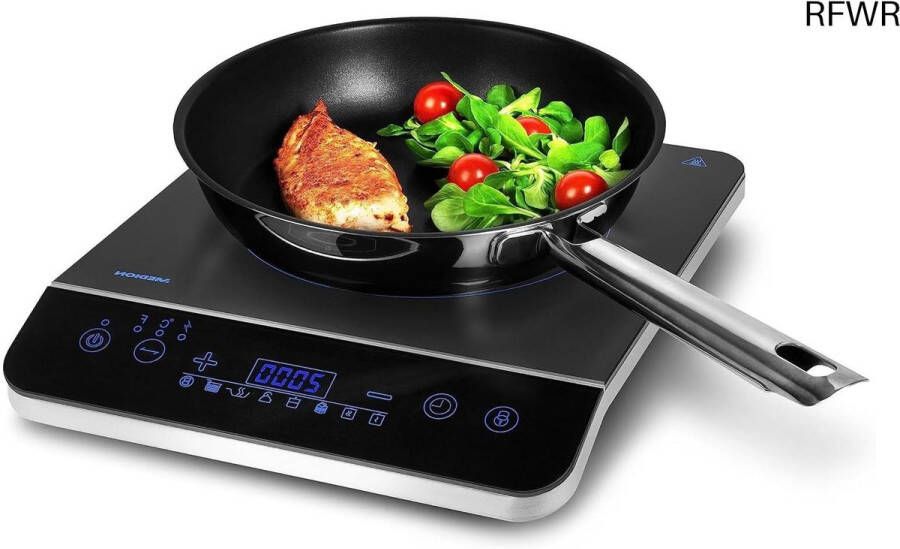 RFWR Inductiekookplaat 2000 Watt met Temperatuurbereik van 60-240°C en 8 Automatische Programma's