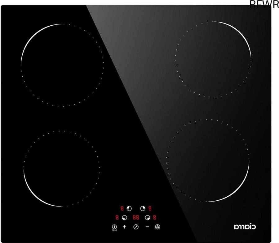 RFWR Ingebouwde inductiekookplaat met 4 zones en aanraakbediening Energiezuinig en veilig koken