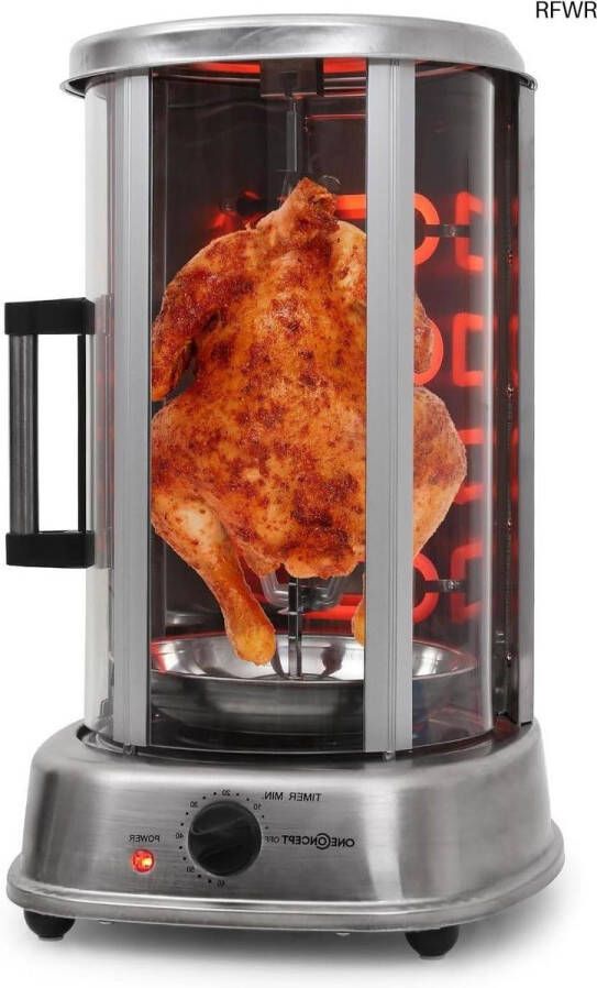 RFWR Kebabgrill met 360° warmteverdeling en roterend spit Elektrische tafelgrill voor thuis