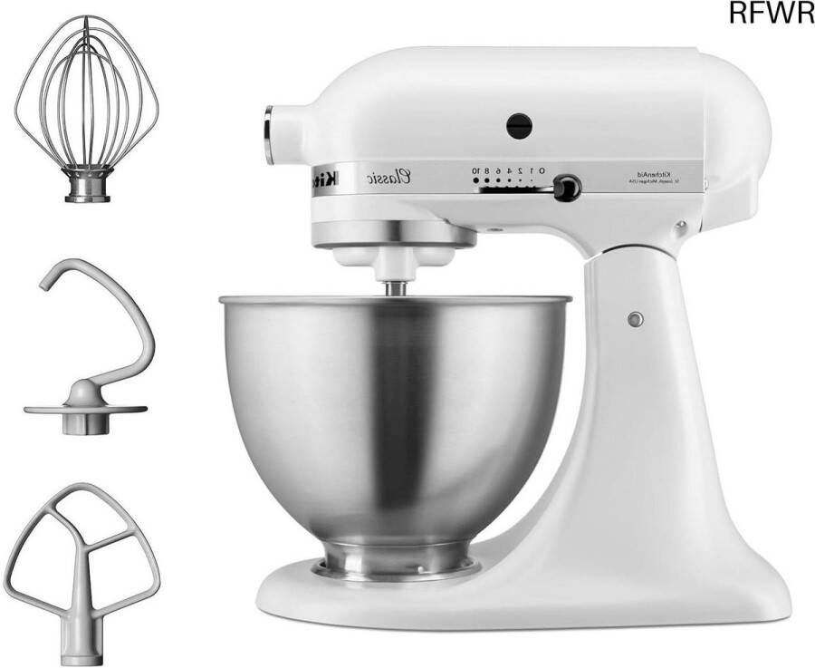 RFWR Keukenmachine 250 Watt met 10 snelheden en 4 28 liter kom Wit