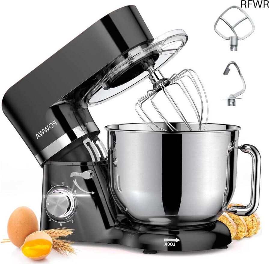 RFWR Keukenmachine 6 2 L Mengmachine en Kneedmachine met 1500 W en 6 + 1 Snelheden
