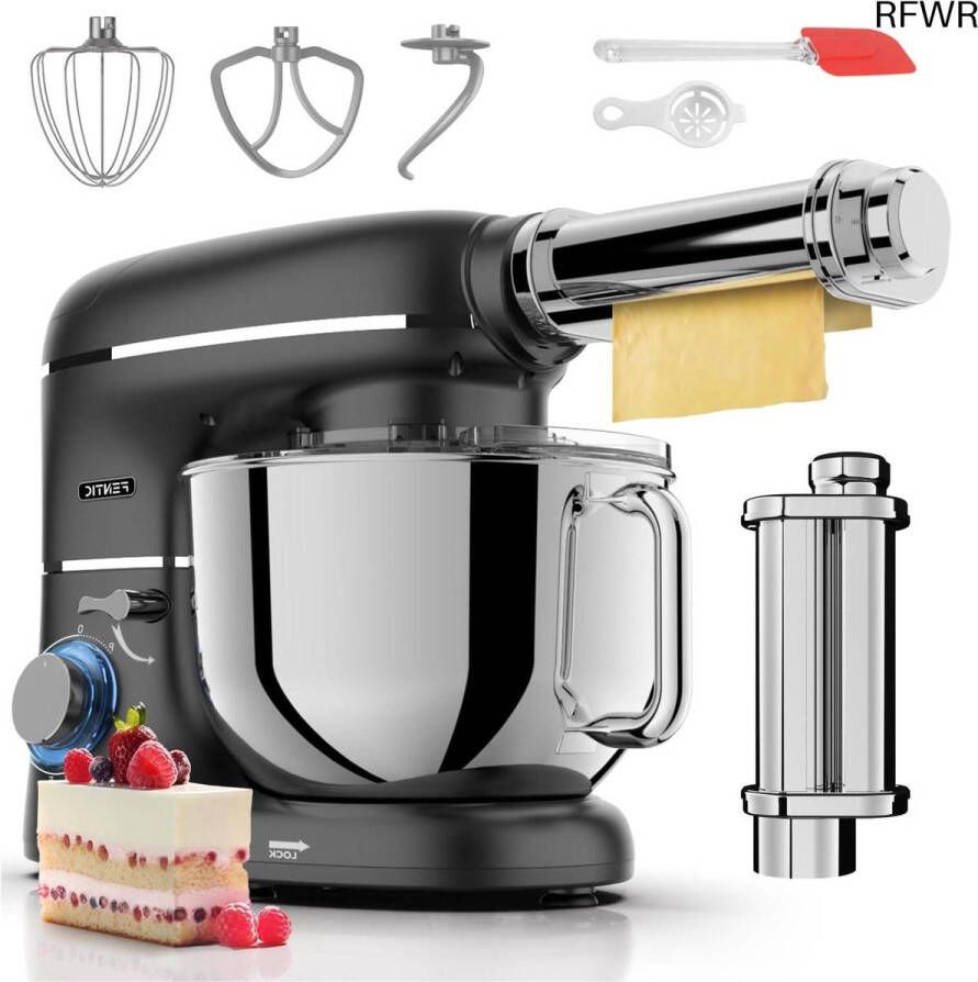 RFWR Keukenmachine met Pastamachine – 2000W – 6 2L Mengkom – Ideaal voor Vers Pasta