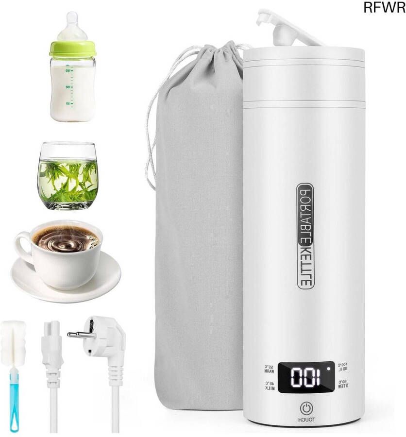 RFWR Klein Elektrische Reiswaterkoker 500 ml met Temperatuurinstelling en Automatische Uitschakeling