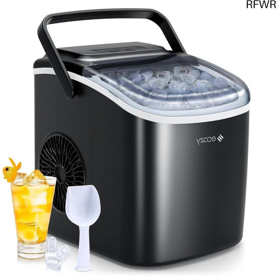 RFWR Kleine Zelfreinigende IJsblokjesmachine met 2 Formaten en Snelle IJsie voor Thuis en Feestjes