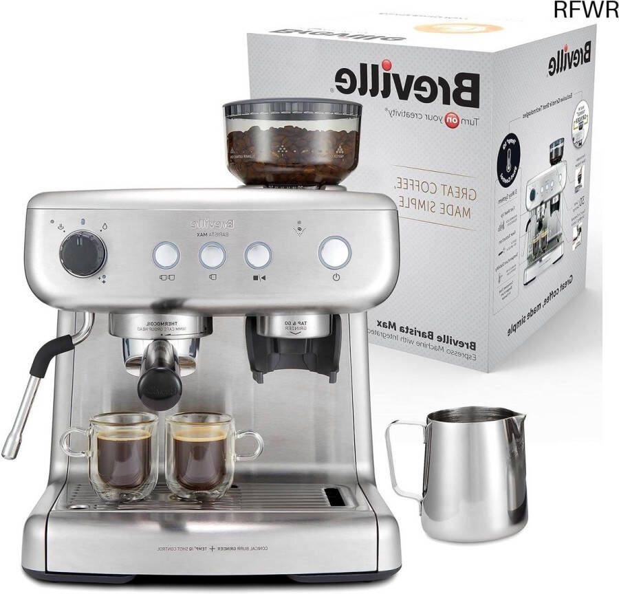RFWR Koffiemachine met Geïntegreerde Molen voor Espresso en Melkspecialiteiten