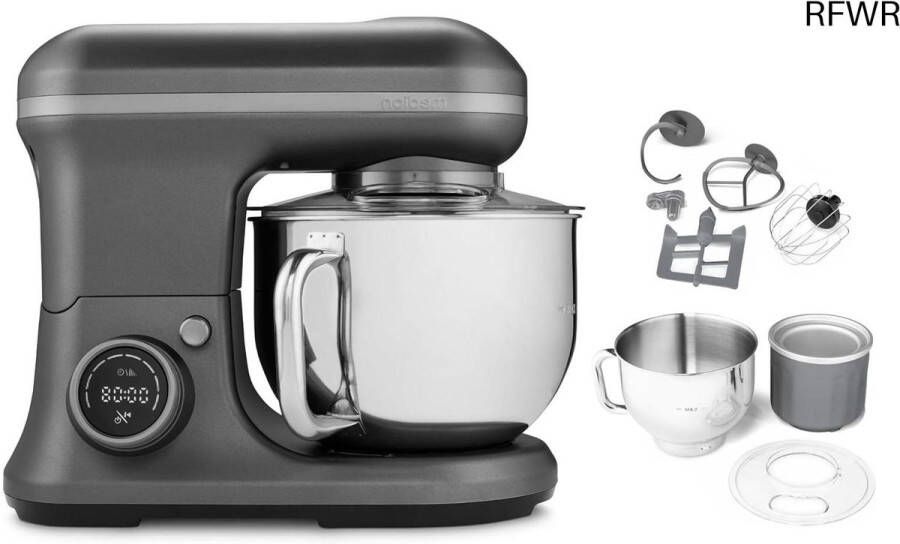 RFWR Krachtige keukenmachine met digitaal display 8 snelheden en roestvrijstalen kom
