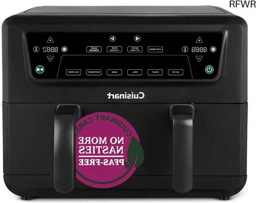 RFWR Luchtfriteuse met dubbele lade 5 2 L PFAS-vrij Gezond en snel koken voor familie