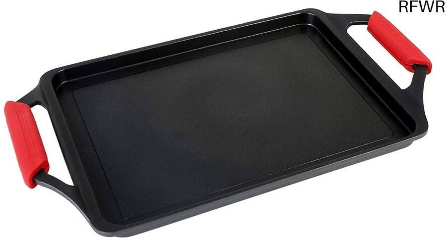 RFWR Milieuvriendelijke Grillpan voor Inductie 37 x 25 cm Gegoten Aluminium Antiaanbaklaag