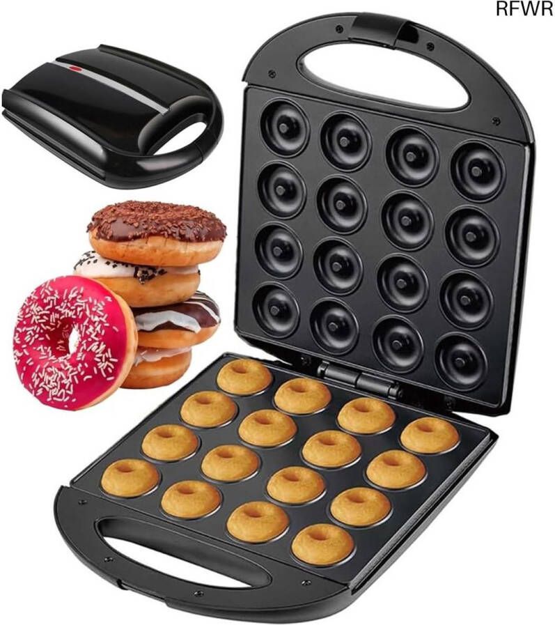 RFWR Mini Donut Maker voor Thuis 16 Holes Compacter en Effectief