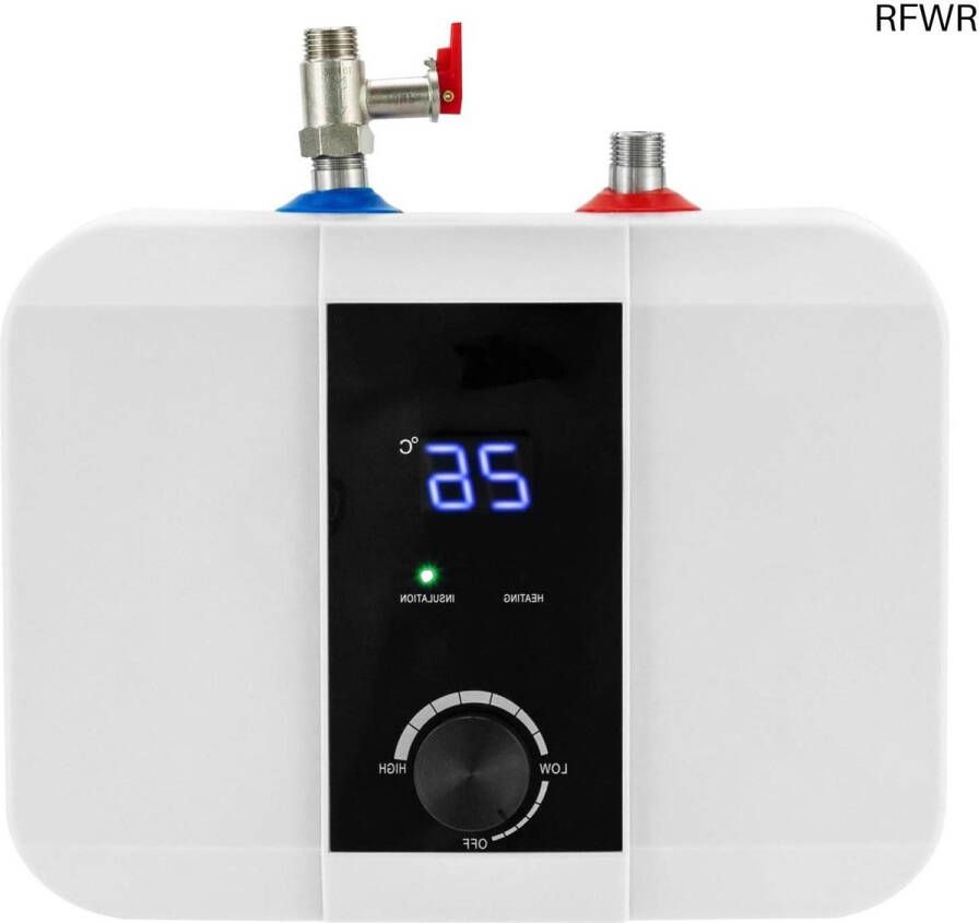 RFWR Mini Elektrische Boiler 1500W 6 Liter Onderbouw Warmwaterboiler met LED-Display en Temperatuurregeling