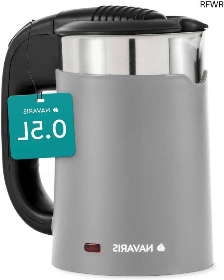 RFWR Mini Reiswaterkoker 0 5L Roestvrij Staal Inclusief 2 Drinkbekers Compact en Handzaam