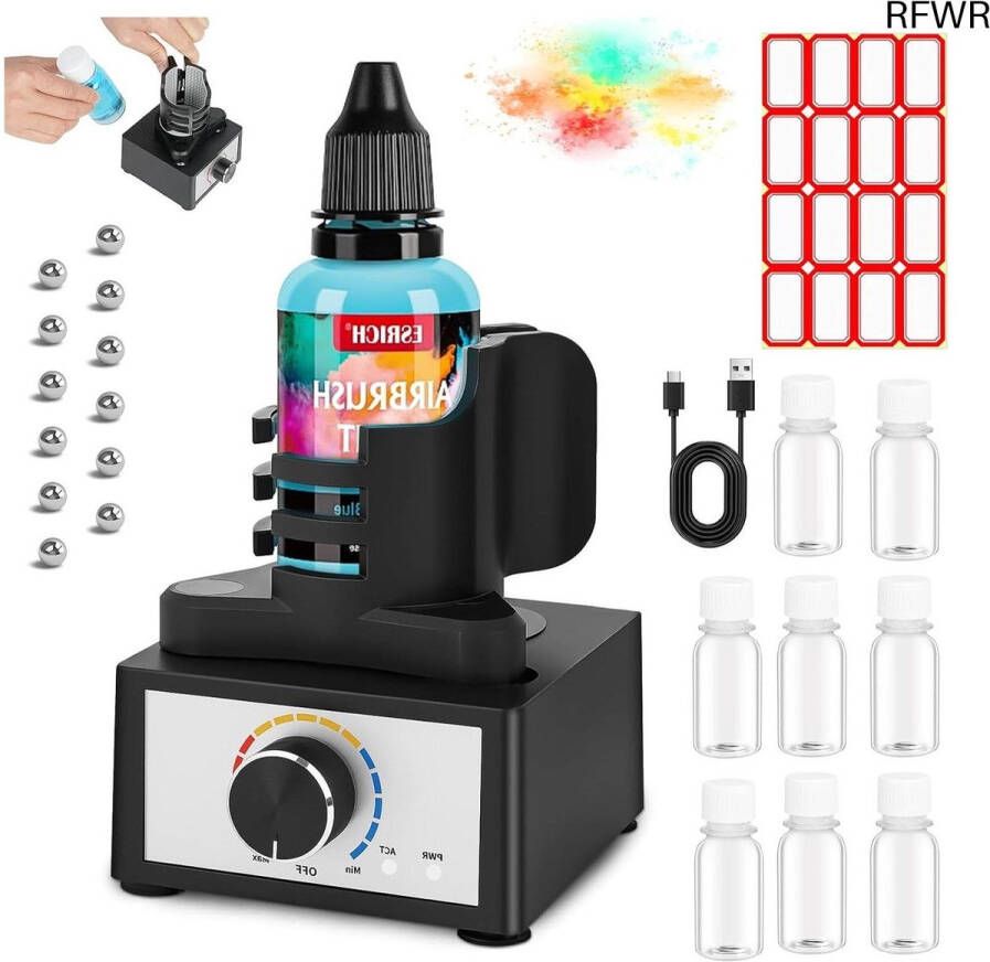 RFWR Mini Vortex Mixer voor Verf 3 Snelheden 300-2400rpm Compact en Draagbaar Verfmenger voor Toepassingen