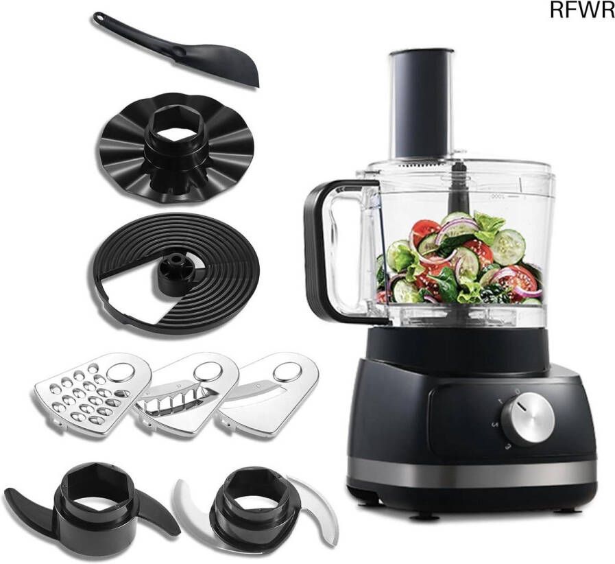RFWR Multifunctionele Keukenmachine 800 W 6-in-1 Voedselprocessor met 2 Liter Kom en 3 Snelheden