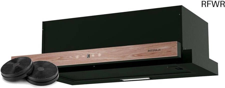 RFWR Onderbouw Afzuigkap 60 cm met Telescoopfunctie 400 m³ h Energie-efficiëntieklasse A Stille Werking LED Verlichting Zwart
