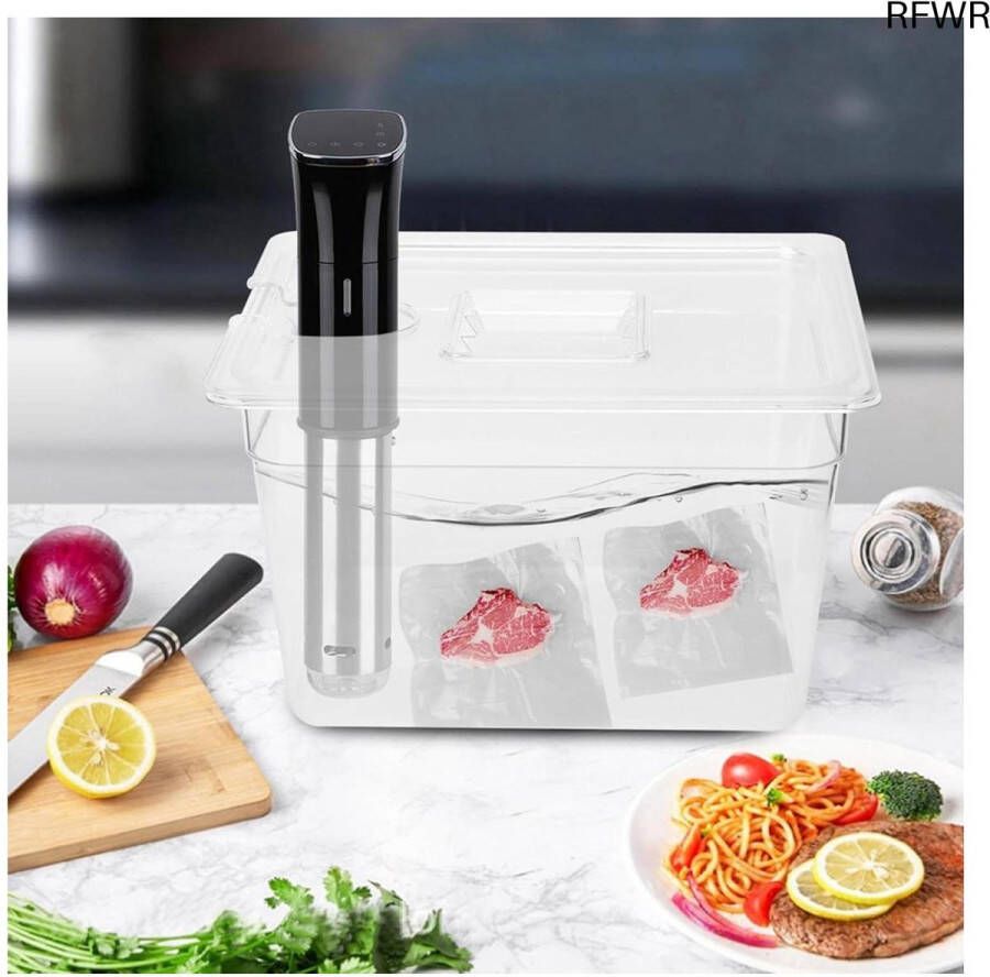 RFWR Opvouwbare Sous Vide Container met Deksel 11L Capaciteit Food Grade PC Materiaal