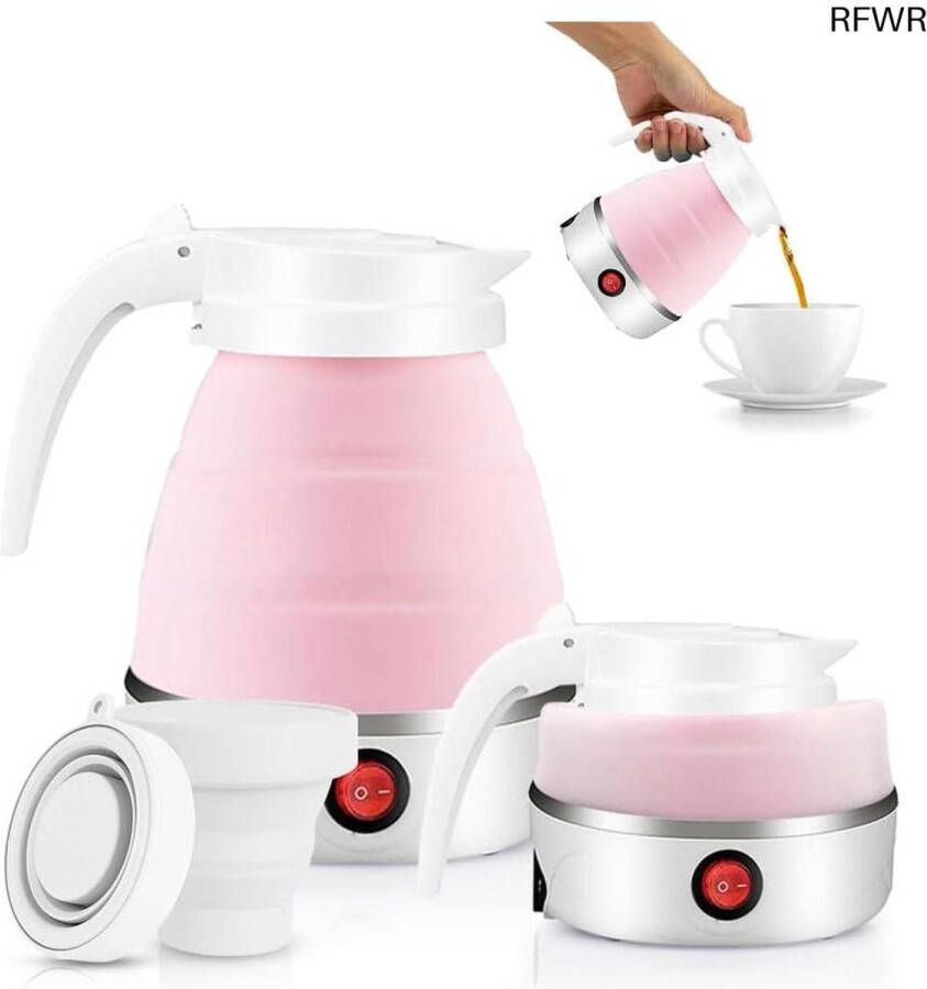 RFWR Opvouwbare waterkoker 600 ml Mini elektrische siliconen waterketel voor reizen en kamperen