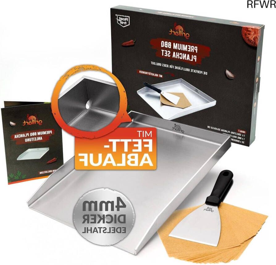 RFWR Premium plancha grillplaat 30 x 40 cm Vaatwasmachinebestendig en geschikt voor inductie