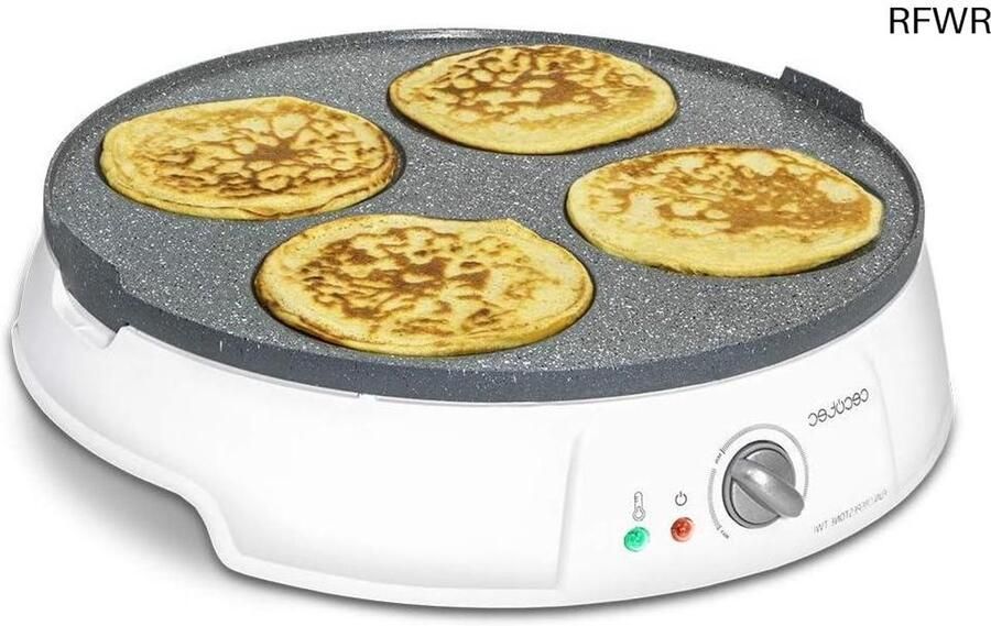 RFWR 2-in-1 elektrische crêpe maker met omkeerbare platen en 1200W vermogen