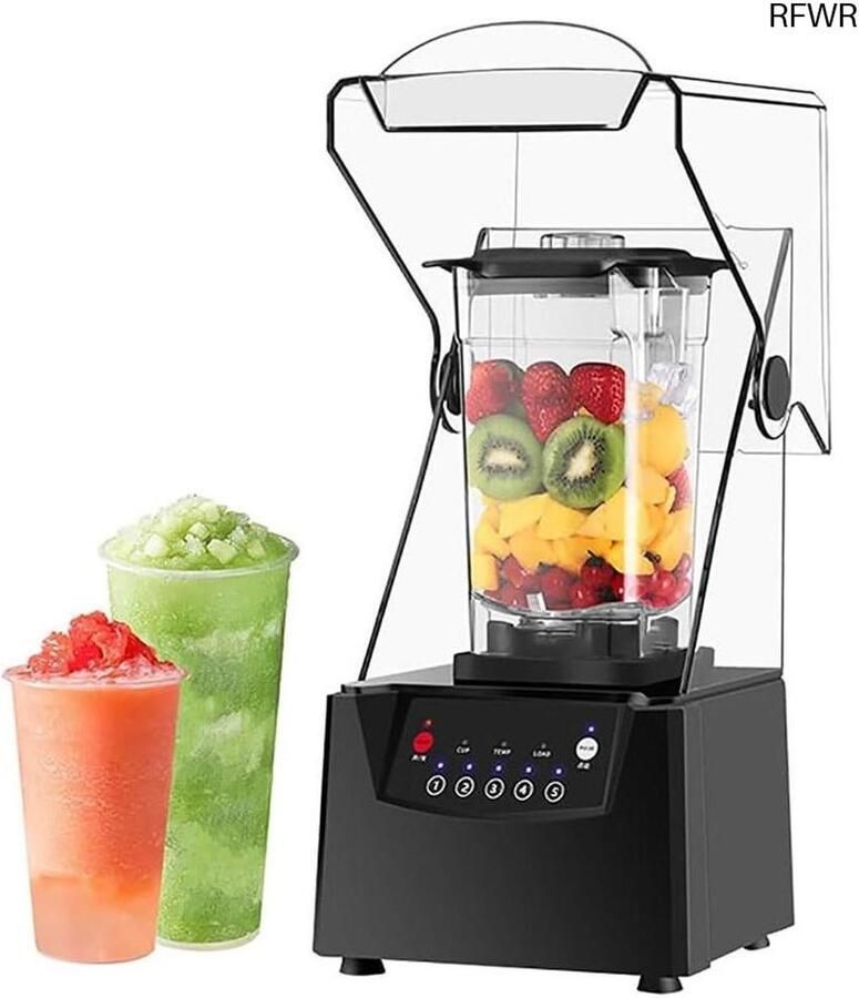 RFWR 2L Roer en Mix Machine voor Smoothies en Slushy's Geluidsdicht Slim Paneel en Eenvoudige Reiniging