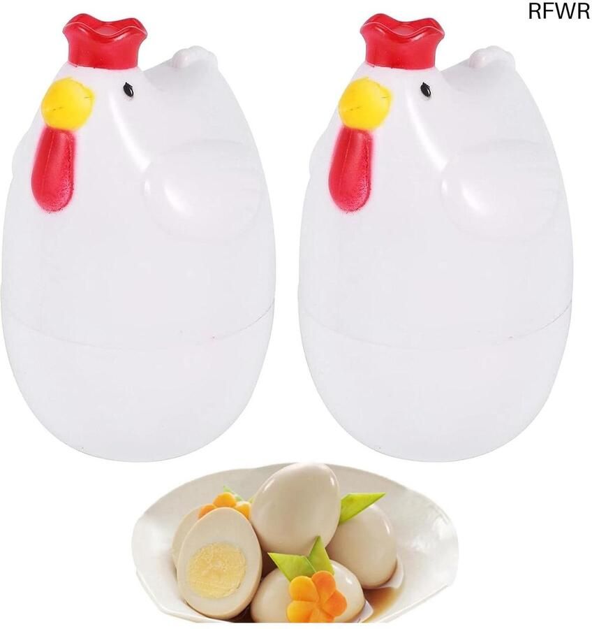 RFWR 2x Keukentoestel voor Eieren en Stomen Magnetron Bruikbare Eierkoker