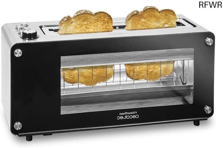 RFWR Broodrooster met Glazen Raam en XL-sleuf 7 Roosterstanden en 1260 W